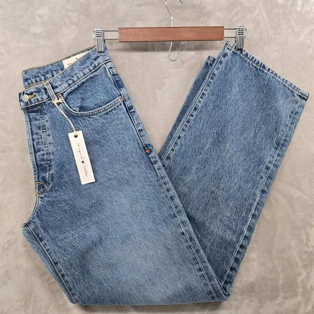 NWT Imogene + Willie Womens 28 Edie Mayfield Jeans Blue High Rise Straight Leg